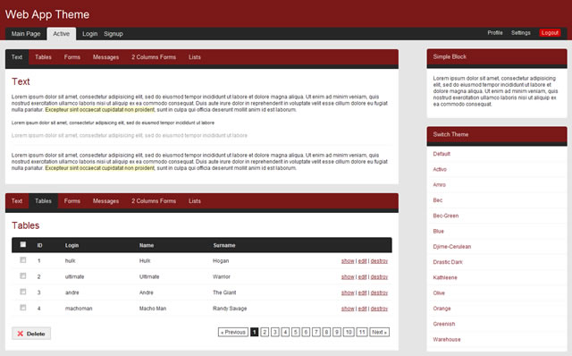 Web App Admin Theme