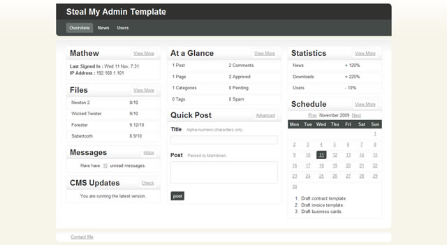 Steal My Admin Template