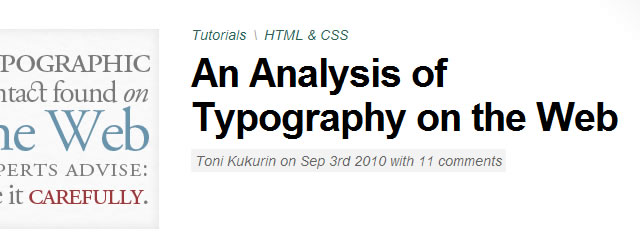 An Analysis of Typography on the Web