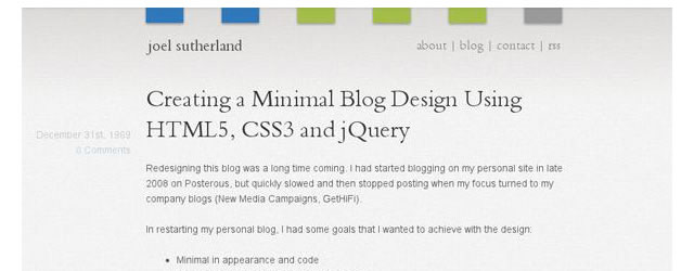 Creating a Minimal Blog Design Using HTML5, CSS3 and jQuery
