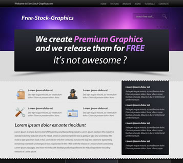 Sleek WordPress Theme in Photoshop