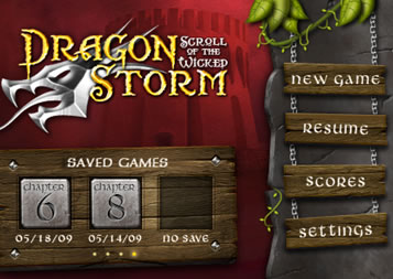 Menu Interface for a Fantasy Themed iPhone Game