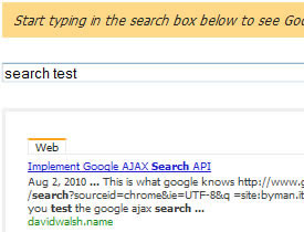 Implement Google AJAX Search API