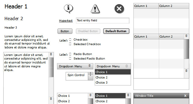 Wireframe Stencils for PowerPoint amd Impress (.ppt)