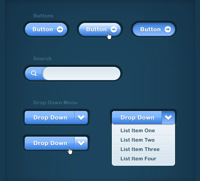 Blue Modern Web UI (.psd)