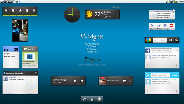 Android Widgets GUI (.psd)