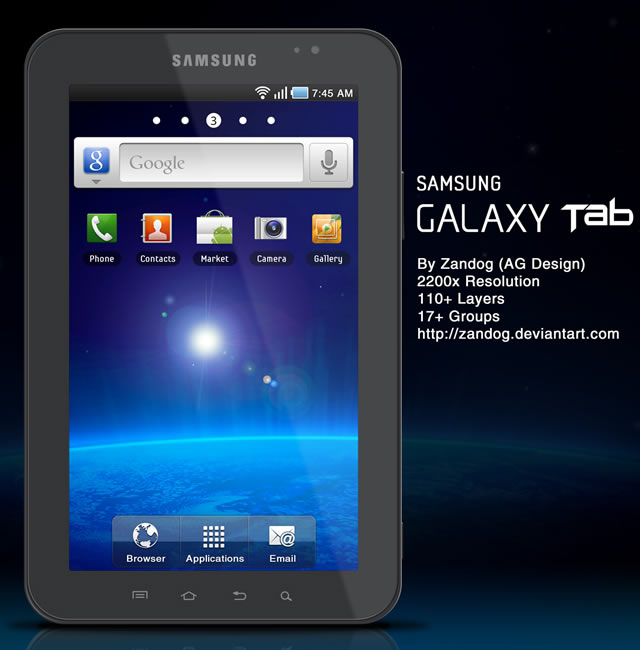 Samsung Galaxy Tab P1000 (.psd)