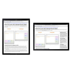 iPad CSS Layout with Landscape/Portrait Orientation Modes