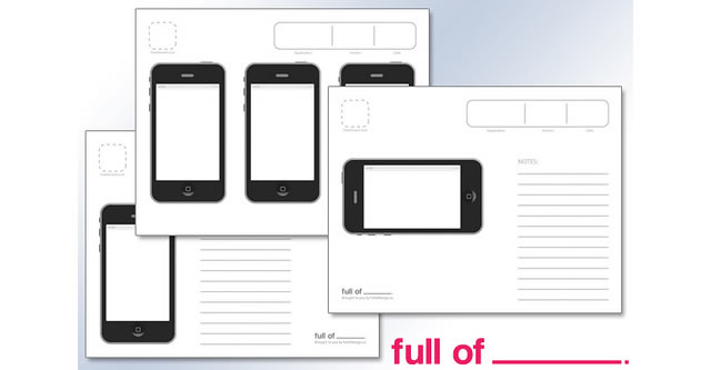 iPhone App plantillas Wireframe