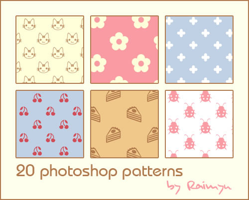 Photoshop Patterns - 20 Patterns (.pat & .jpg)
