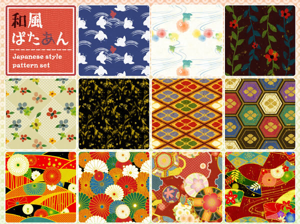 Japanese Style - 19 Patterns (.png)