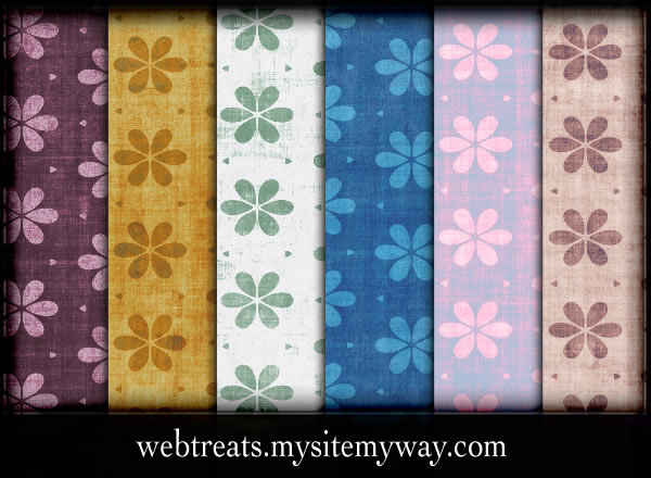 Grungy Floral Patterns - 10 Patterns (.pat & .jpg)