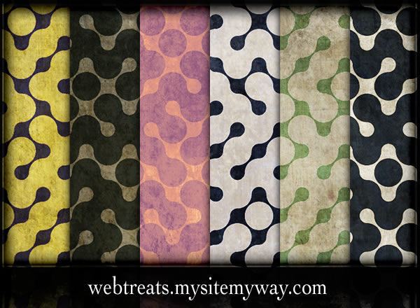 Retro Grunge Abstract Maze - 6 Patterns (.jpg & .pat)