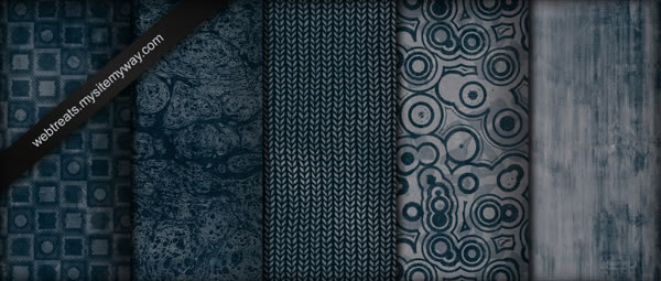 Tileable Midnight Blue Grunge - 5 Patterns (.jpg & .pat)