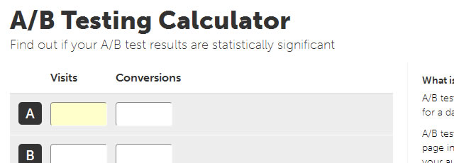 A/B Split Testing Calculator