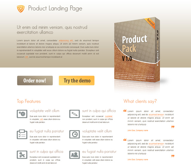 Product Landing Page