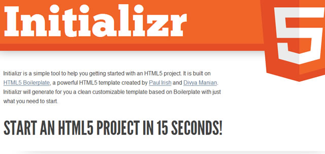 Initializr - Start your HTML5 project in 15 seconds