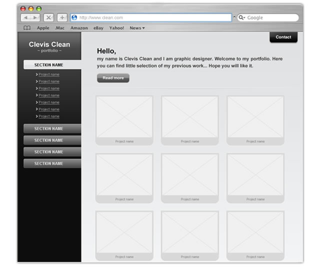 Free CSS Portfolio Template (5 color schemes)