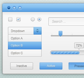 Blue and White GUI Kit