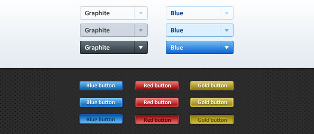 Dropdown and Standard Button Set with All States