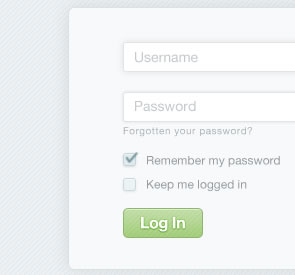Log In form UI