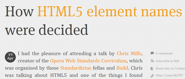 How HTML5 Element Names were Decided
