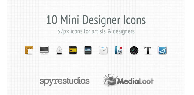 Mini Designer Icon Set – 10 Free Icons