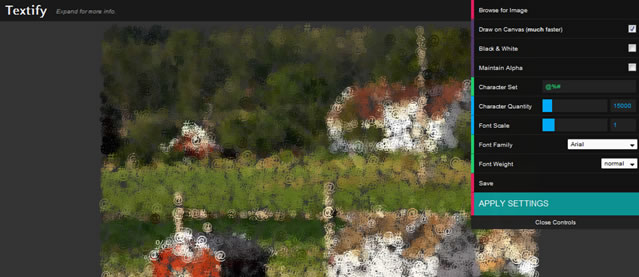 Textify - Visualize images using HTML text