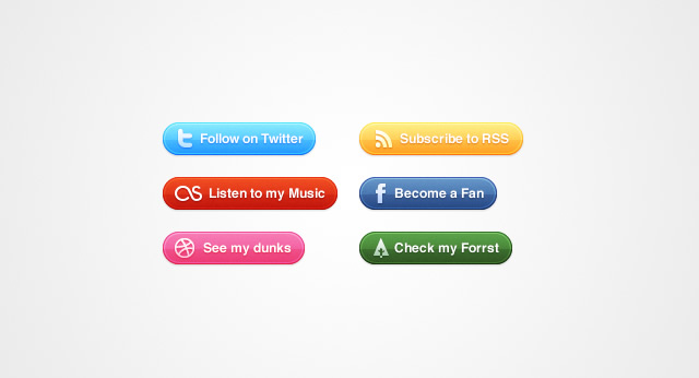 Glossy Social Buttons