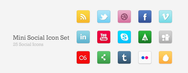 Mini Social Icon Set