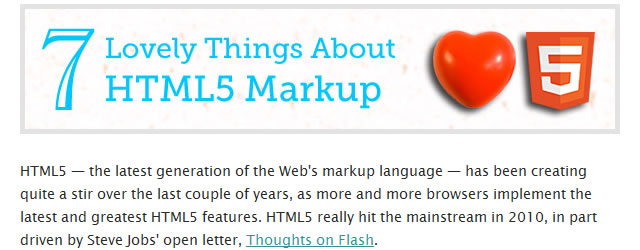 7 Lovely Things About HTML5 Markup