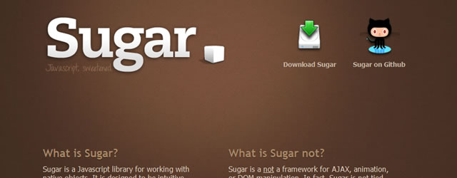 Sugar - A simple Javascript library for working with native objects