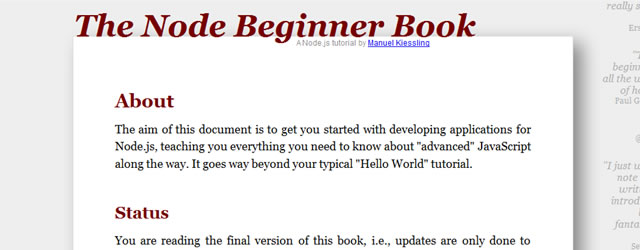 The Node Beginner Book - A comprehensive Node.js tutorial