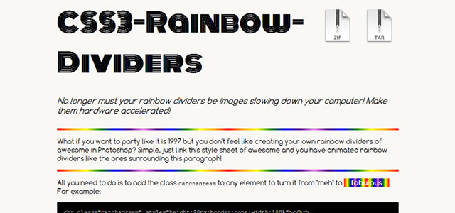 OMG!!! Rainbow Dividers in CSS3!!!