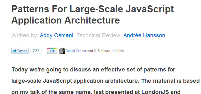 Patterns For Large-Scale JavaScript Application Architecture