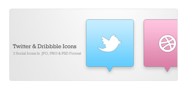 Twitter & Dribbble Icons (PSD)