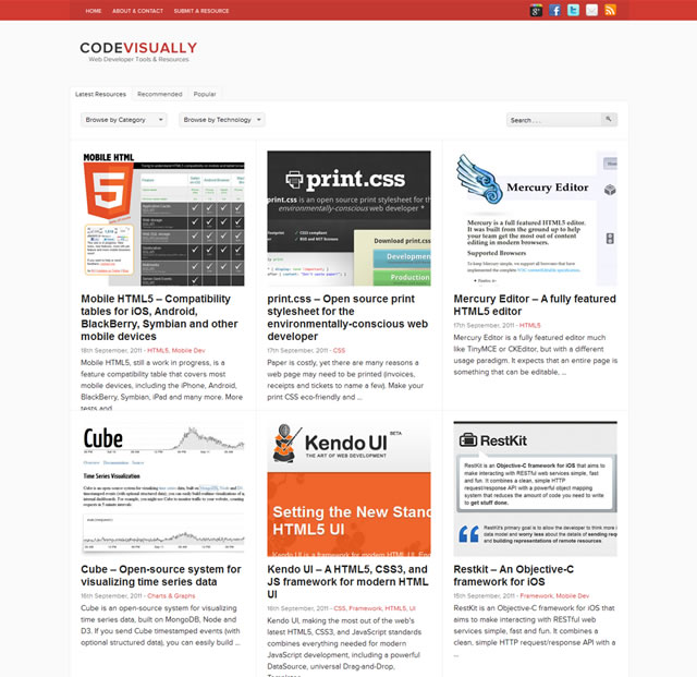 Our New Site: CodeVisually - Web Developer Tools & Resources