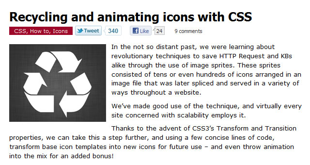 Recycling and animating icons with CSS