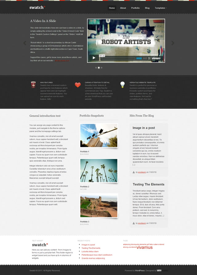 Swatch - Free WordPress Theme