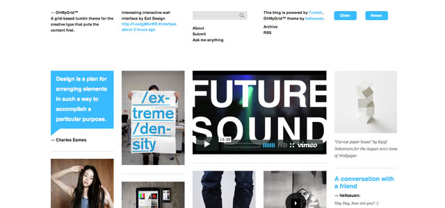 OhMyGrid Tumblr Theme