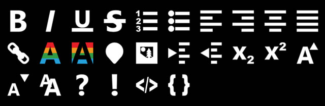 Metro RTE (Rich Text Editor) Icons