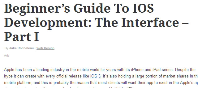 Beginner’s Guide to iOS Development: The Interface – Part I