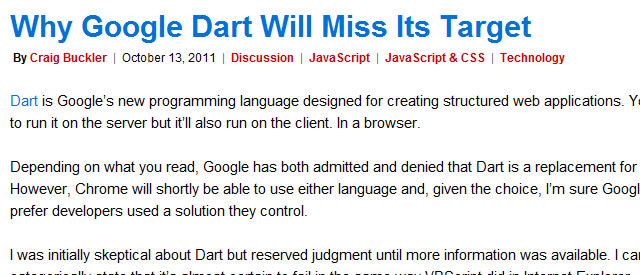 Why Google Dart Will Miss Its Target