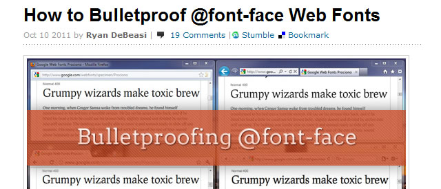 How to Bulletproof @font-face Web Fonts