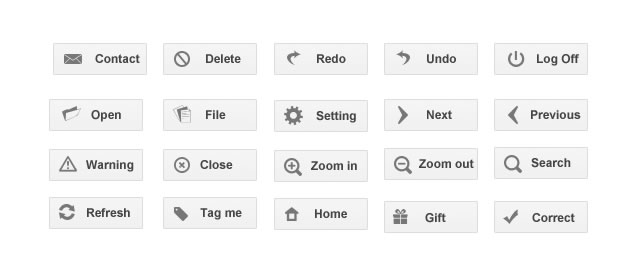 Google Plus Styled Buttons Icons PSD