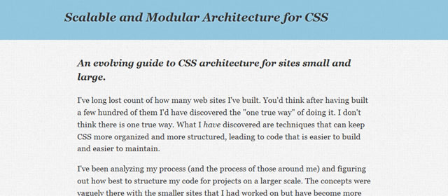 Scalable and Modular Architecture for CSS