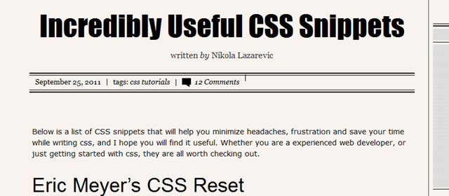 Incredibly Useful CSS Snippets