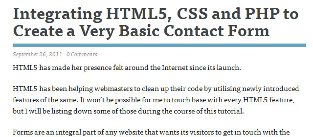 Integrating HTML5, CSS and PHP to Create Contact Form