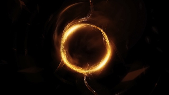 Abstract Golden Circle with Smoke Brushset