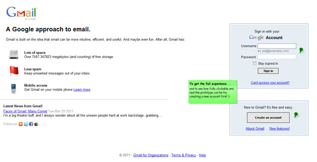 JustProto Gmail prototype